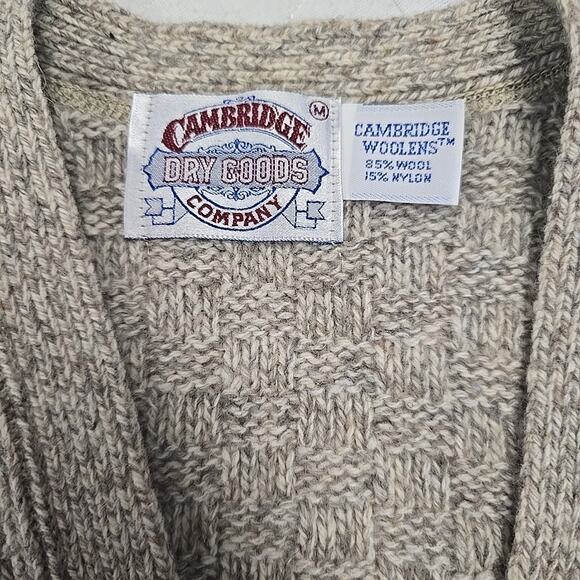 Vtg Cambridge Dry Goods Womens M Wool Sweater Vest Cottagecore USA Made Granny - Picture 2 of 9